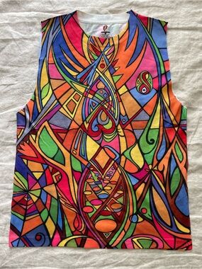 Rave Nectar Shirt Men’s Vibrant Multicolor Sleeveless Psychedelic Dance Tank Top